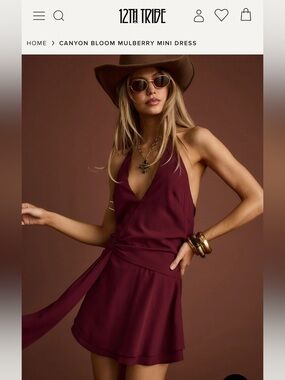 12th Tribe Mulberry Halter Mini Dress